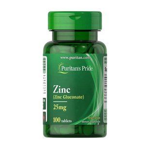 Puritan's Pride Zinc Gluconate 25 mg (100 tabs) 07439-01 фото