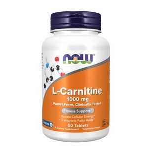 NOW L-Carnitine 1000 mg purest form (50 tab) 10743-01 фото