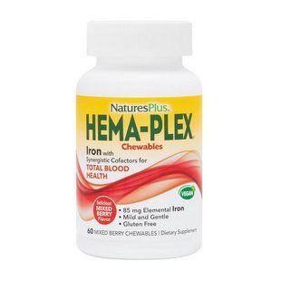 Natures Plus Hema-Plex Iron (60 chew tabs, mixed berry) 20670-01 фото