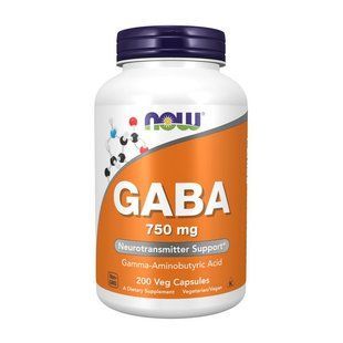 NOW GABA 750 mg (200 cap) 11184-01 фото