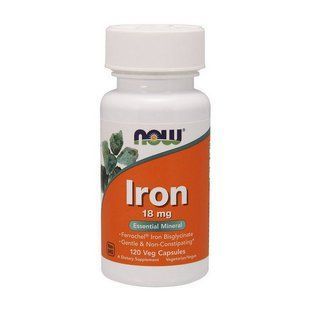 NOW Iron 18 mg (120 veg caps) 07799-01 фото