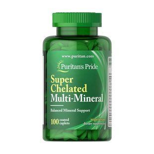 Puritan's Pride Super Chelated Multi-Mineral (100 caplets) 18925-01 фото