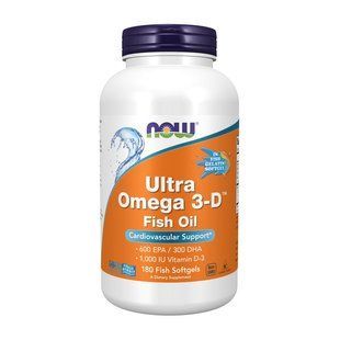 NOW Ultra Omega 3-D (180 fish softgels) 10754-01 фото