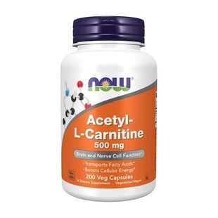 NOW Acetyl-L-Carnitine 500 (200 veg caps) 07825-01 фото