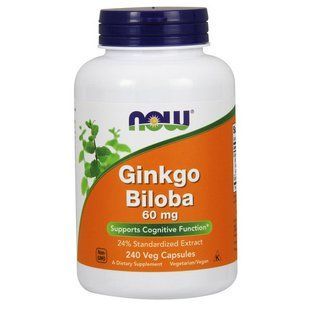 NOW Ginkgo Biloba 60 mg (240 caps) 08153-01 фото
