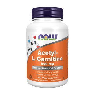 NOW Acetyl-L-Carnitine 500 mg (100 veg caps) 08303-01 фото