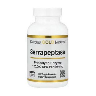California Gold Nutrition Serrapeptase 120 000 SPU (180 veg caps) 24646-01 фото