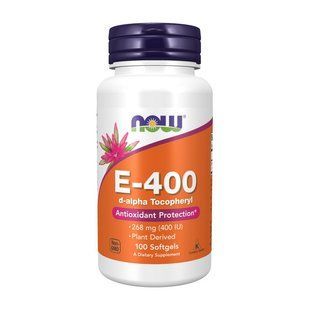 NOW E-400 Natural with d-Alpha Tocopherol (100 softgels) 10422-01 фото