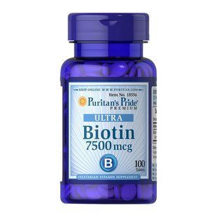 Puritan's Pride Ultra Biotin 7500 mcg (100 tabs) 09911-01 фото