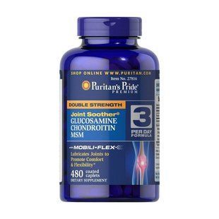 Puritan's Pride Double Strength Glucosamine, Chondroitin & MSM (480 caplets) 11596-01 фото