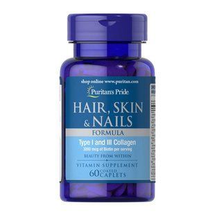 Puritan's Pride Hair, Skin & Nails (60 caplets) 09263-01 фото