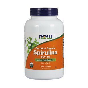 NOW Spirulina 500 mg organic (500 tabs) 09925-01 фото