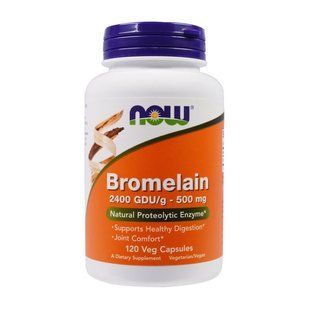 NOW Bromelain 500 mg (120 veg caps) 10448-01 фото