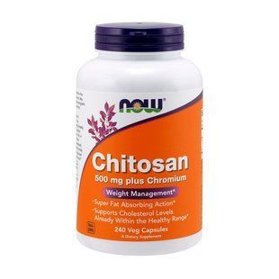 NOW Chitosan 500 mg plus Chromium (240 veg caps) 10460-01 фото