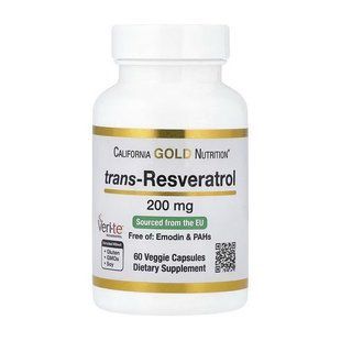 California Gold Nutrition Trans-Resveratrol 200 mg (60 veg caps) 24634-01 фото