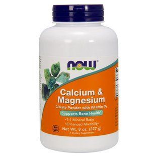 NOW Calcium & Magnesium (227 g, unflavoured) 07718-01 фото
