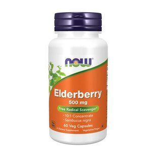 NOW Elderberry 500 mg (60 veg caps) 20119-01 фото