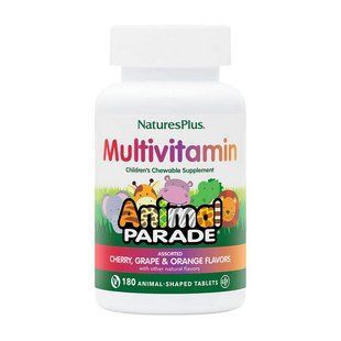 Natures Plus Animal Parade Multivitamin (180 animal-shaped tabs, natural grape) 20417-04 фото