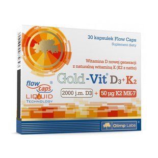 OLIMP Gold-Vit D3 + K2 (2000 IU/50 &micro;g) (30 caps) 18879-01 фото