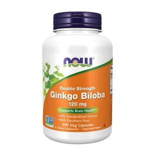 NOW Ginkgo Biloba 120 mg Double Strength (200 veg caps) 07728-01 фото