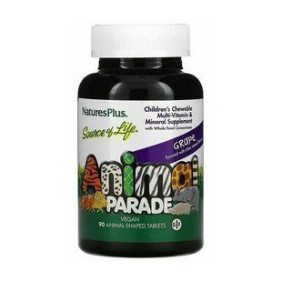 Natures Plus Animal Parade Children's Multi-vitamin & Mineral (90 animal-shaped tabs, grape) 20663-01 фото