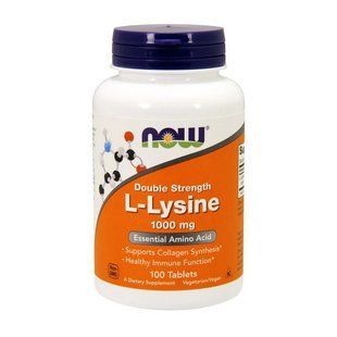 NOW L-Lysine 1000 mg double strength (100 tabs) 03872-01 фото